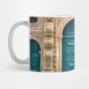 Baroque church with carved stone facade Mug